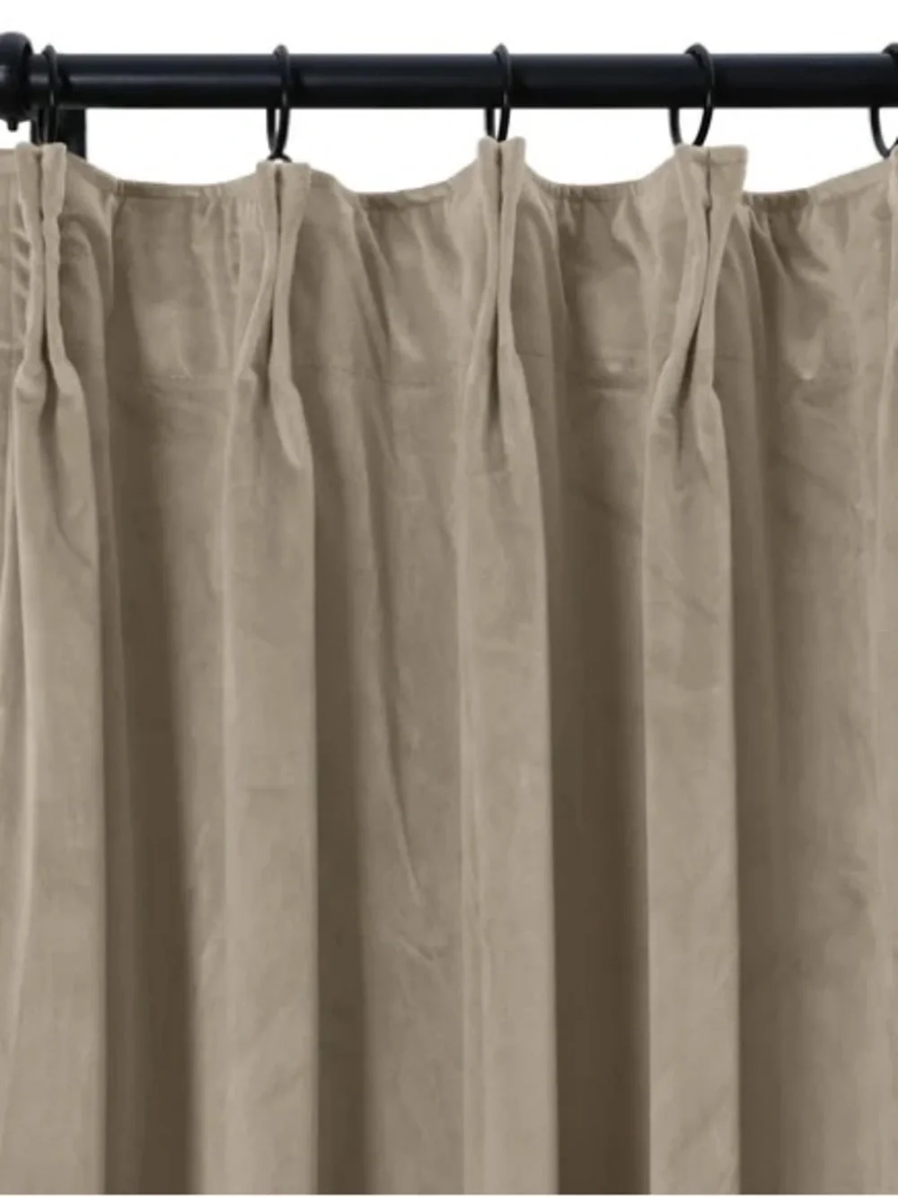 TWOPAGES Birkin Velvet Curtain Pleated Taupe Lined NWT (1) Panels 58Wx120L